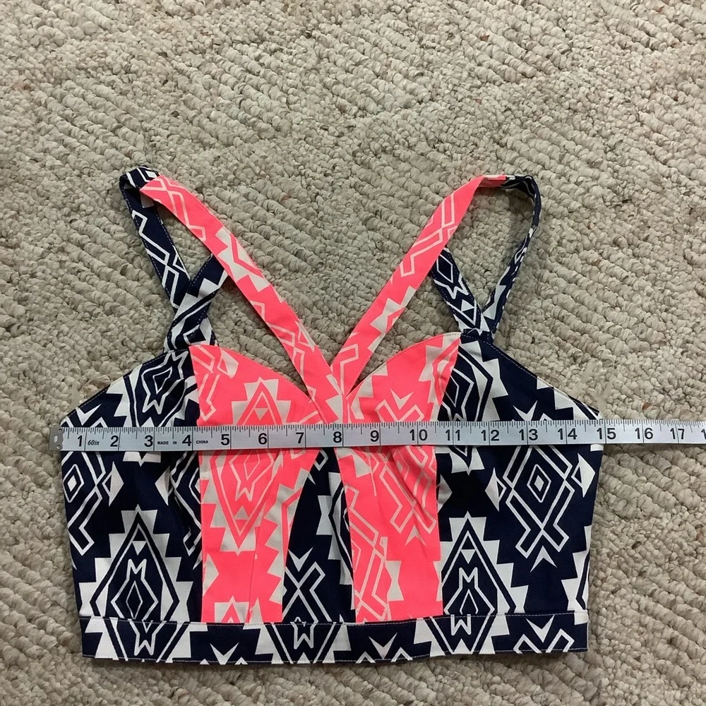 FLYING TOMATO Aztec Print Back Zip Crop Top SZ-S - Picture 11 of 11